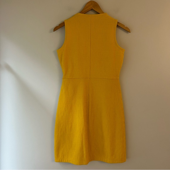 Madewell Yellow Crosshatch Side-Tie Dress - Picture 9 of 10